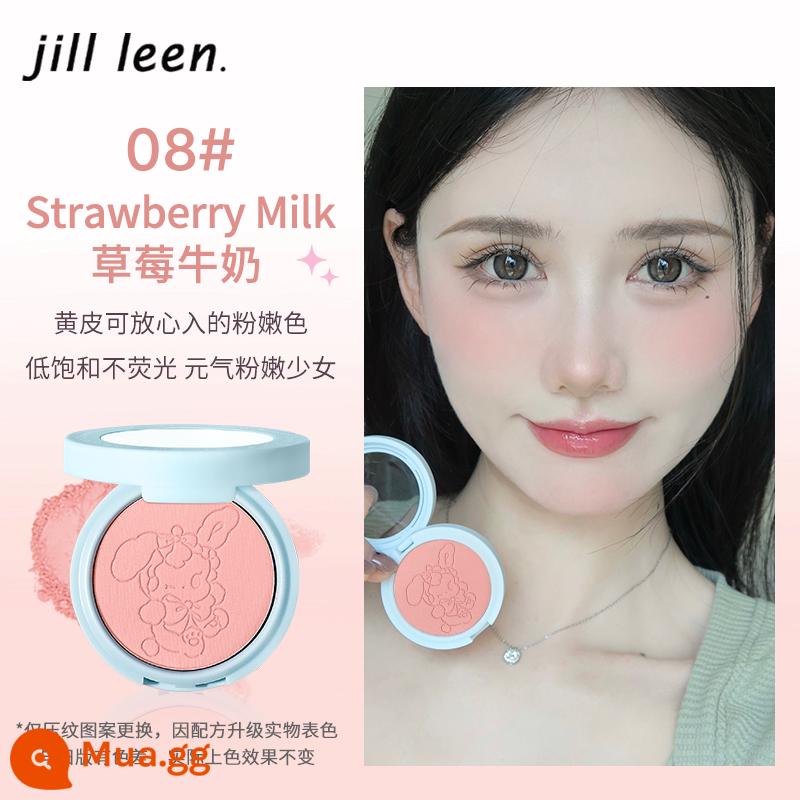 Bột thịt JILL LEEN má hồng đào bột ngọc trai với đèn flash mờ kem chống thấm nước cam làm sáng tông màu da mặt trời đỏ nữ - 08# sữa dâu sữa dâu