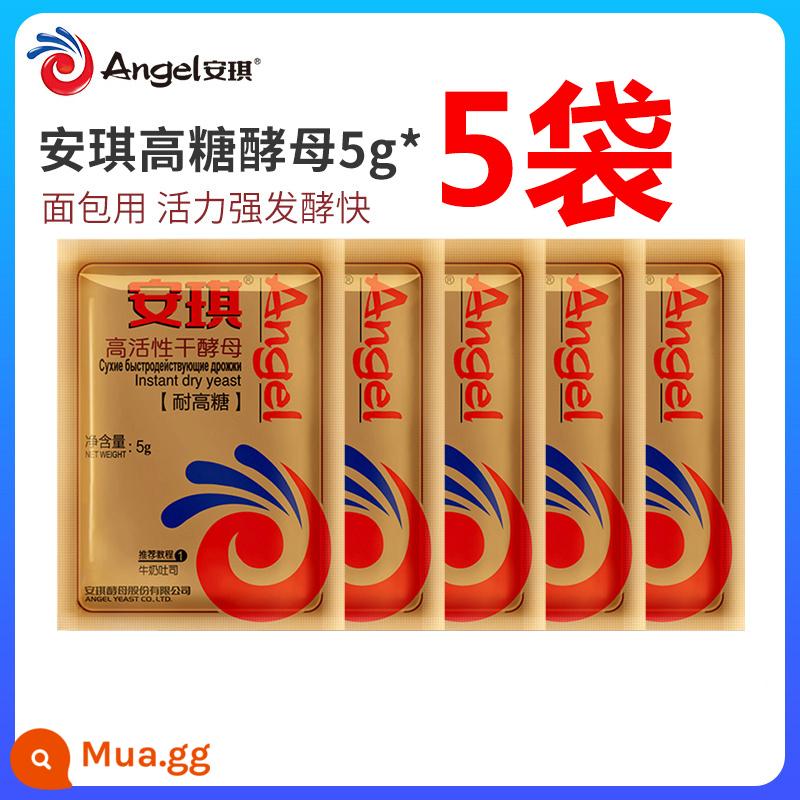 Bột men hoạt tính cao kháng đường Angel Yeast Bánh mì nướng Bún hấp hộ gia đình 5g Bột men khô - Bánh mì nướng 5g [5 túi] chịu đường cao