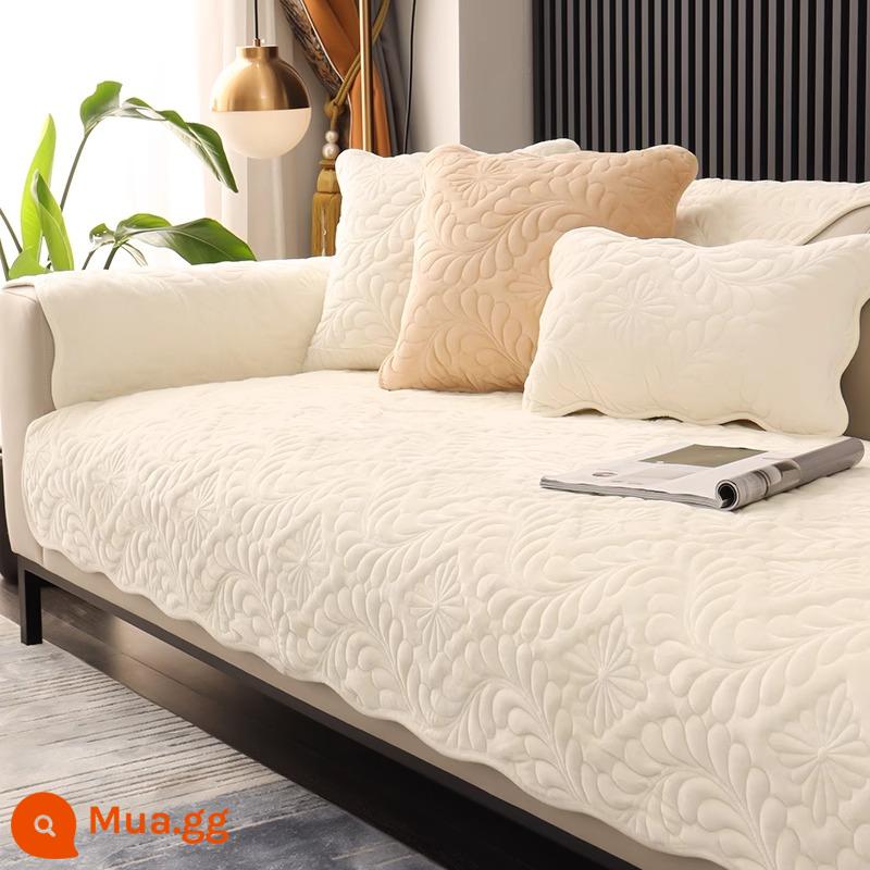 Đơn Giản Mùa Đông Sofa Đệm Mùa Đông Hà Lan Nhung Ngắn Sang Trọng Đệm Đệm Khăn Ghế Sofa Chống Trơn Trượt Dày - Đuôi phượng∽ cơm trắng