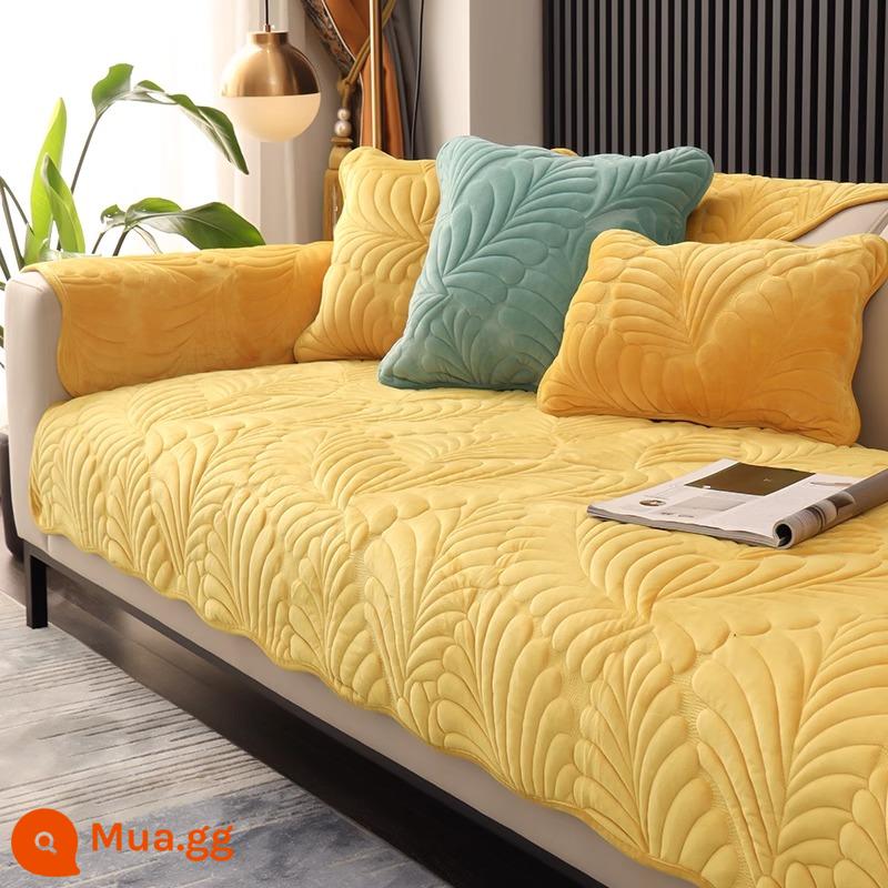 Đơn Giản Mùa Đông Sofa Đệm Mùa Đông Hà Lan Nhung Ngắn Sang Trọng Đệm Đệm Khăn Ghế Sofa Chống Trơn Trượt Dày - Chuối∽Nghệ