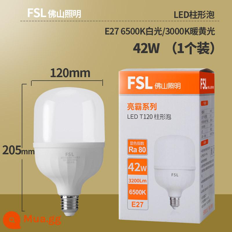 FSL Phật Sơn Chiếu Sáng Bóng Đèn LED Hình Trụ E27 Vít Công Suất Cao Siêu Sáng Hộ Gia Đình Trong Nhà Công Suất Cao Đèn Tiết Kiệm Năng Lượng - Bóng đèn LED trụ 42W 1 gói