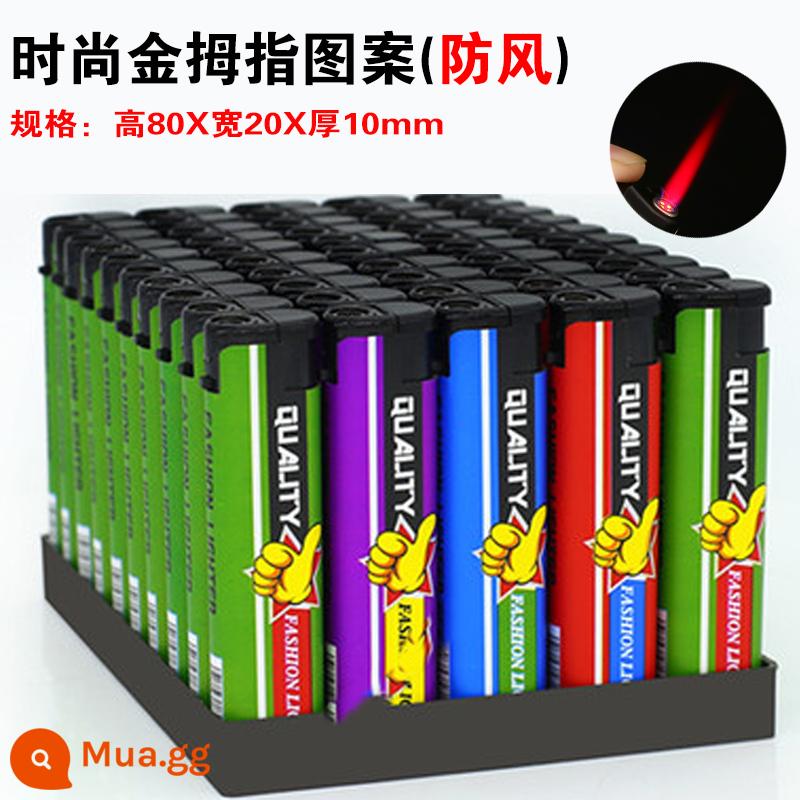 [Nguồn xưởng sản xuất] 50 cái bật lửa hộ gia đình chống cháy nổ dùng một lần Mingnan Pu cửa hàng tiện lợi siêu thị miễn phí vận chuyển - Ngón tay cái [Ngọn lửa đỏ chống gió]