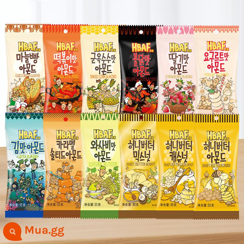 Tom Farm Hàn Quốc Kem Mật Ong Hạnh Nhân Hạt Điều Mù Tạt Hạnh Nhân Hạnh Nhân Snacks Nhập Khẩu - [12 gói] Mỗi loại hương vị cổ điển 1 gói