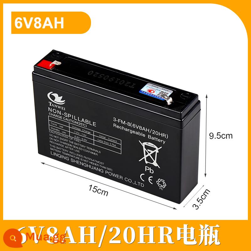 6V4AH4.5AHV7ah 6V12V điện đồ chơi trẻ em ô tô xe máy xe đẩy pin sạc pin - 6V8AH [Pin dung lượng lớn Tianwei]