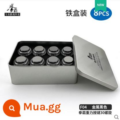 QANBA GRAVITY Boxer Trọng lực Xoắn ốc Màu kim loại Tắt tiếng Trục cơ Nút Arcade Nút xoắn ốc - Hộp sắt đen kim loại F04