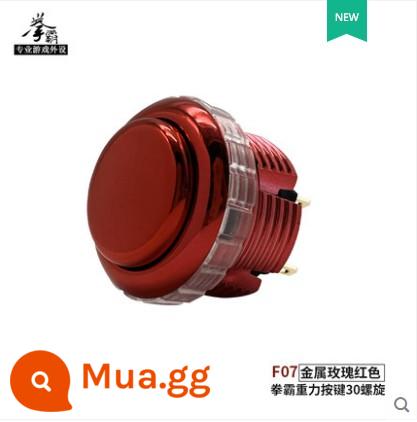 QANBA GRAVITY Boxer Trọng lực Xoắn ốc Màu kim loại Tắt tiếng Trục cơ Nút Arcade Nút xoắn ốc - F07 kim loại màu đỏ hồng