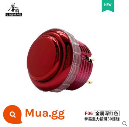 QANBA GRAVITY Boxer Trọng lực Xoắn ốc Màu kim loại Tắt tiếng Trục cơ Nút Arcade Nút xoắn ốc - F06 kim loại màu đỏ sẫm