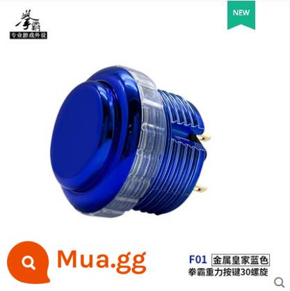 QANBA GRAVITY Boxer Trọng lực Xoắn ốc Màu kim loại Tắt tiếng Trục cơ Nút Arcade Nút xoắn ốc - F01 màu xanh kim loại