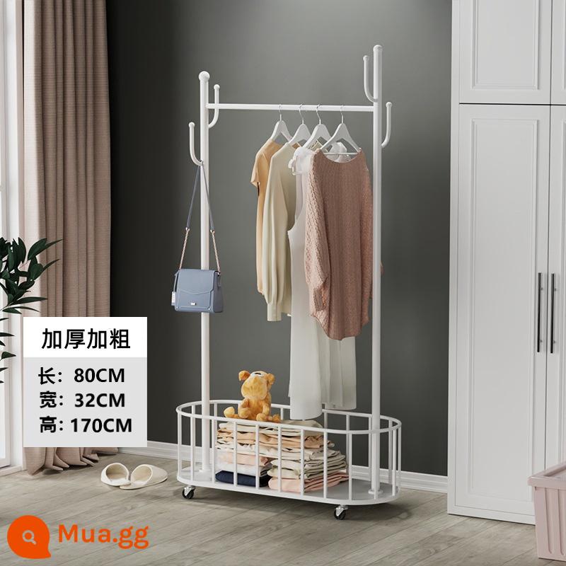 Nhật Bản LP phòng ngủ từ sàn đến trần móc treo có giá để đồ lưới áo khoác màu đỏ thanh kệ nhà có bánh xe móc treo có thể tháo rời - Ván tổng hợp 80cm trắng đẹp có bánh xe vạn năng