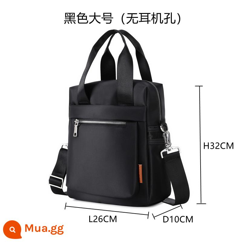 Nam Đa Năng Công Sở Túi Xách Cặp Nylon A4 Tài Liệu Du Lịch Đeo Vai Ba Lô Túi Du Lịch Nam - Kích thước lớn màu đen (không có giắc cắm tai nghe)