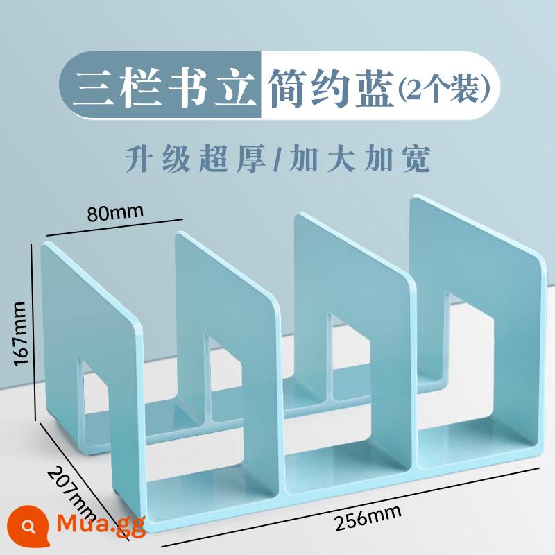 Giá đỡ sách đọc sách giá kẹp sách thiết bị bảng giá sách máy tính để bàn cố định sách lưu trữ bộ chia hiện vật bàn đứng bàn bàn lưu trữ sinh viên với kệ acrylic trong suốt giá treo sách thiết bị kẹp sách - [Nâng cấp thêm dày/nâng cao và mở rộng] Ba cột - xanh lam - 2 chiếc