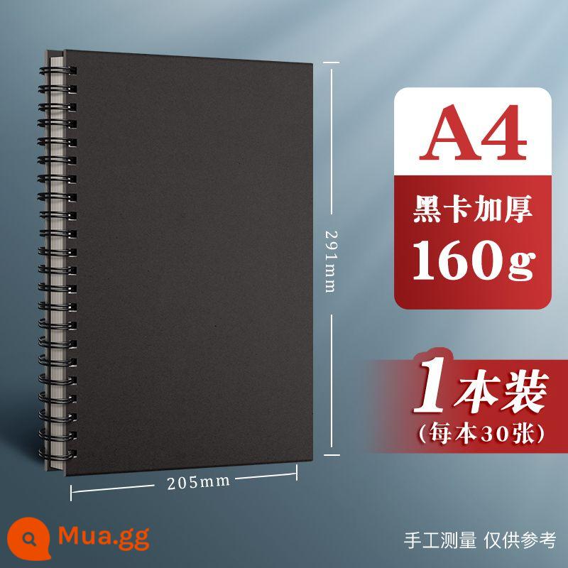 Sổ phác thảo a4 dày sổ phác thảo 8k Micrô vẽ tay 32k sách vẽ tranh đặc biệt trang cuộc sống học sinh tiểu học có thể tháo rời bức tranh di động màu nước tám hoạt hình mở học sinh nghệ thuật trống trẻ em xách tay 16k - Sổ phác thảo thẻ đen A4, lật 30 tờ/cuốn