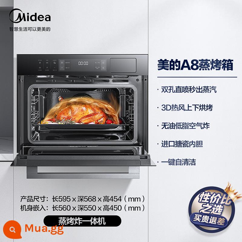 Midea A8 hấp và quay Lò hấp nướng nhúng đa năng tại nhà xửng hấp điện công suất lớn hấp quay thông minh 3 trong 1 - đen