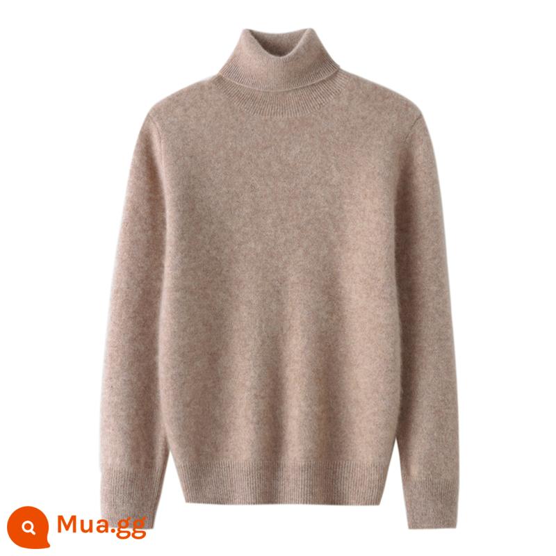 Ordos trẻ em áo len cashmere nửa cao cổ bé gái áo thun áo len bé trai đáy áo len bé cardigan dày - Sợi đơn ----- Lạc đà có ve áo cao