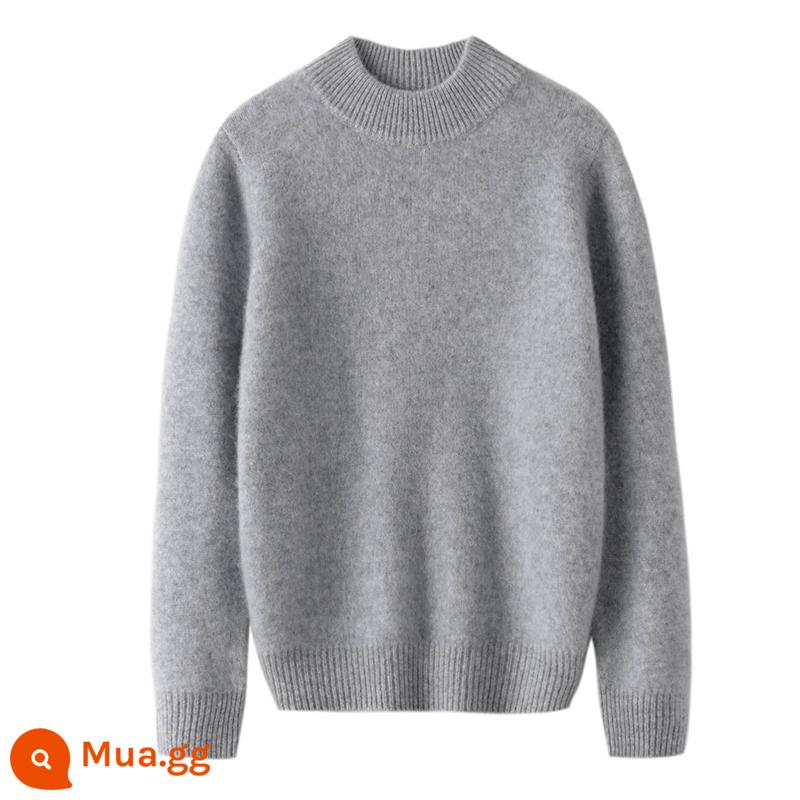 Ordos trẻ em áo len cashmere nửa cao cổ bé gái áo thun áo len bé trai đáy áo len bé cardigan dày - Dày gấp đôi ----- một nửa chiều cao màu xám trung bình