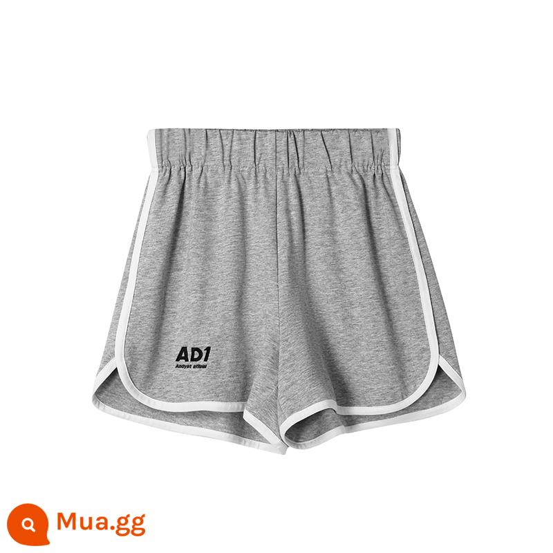 ANDYET AD1 [Wang Chengxuan cùng kiểu] Cổ áo POLO thêu logo tương phản màu rốn quần short thể thao nữ - quần short màu xám