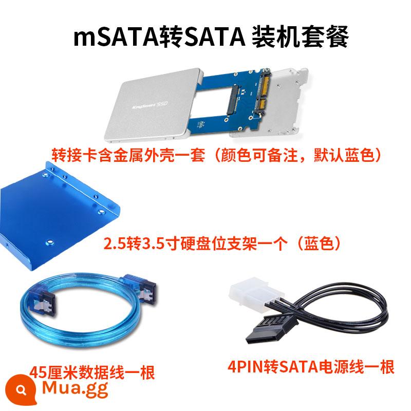 Jinsheng mSATA sang SATA3 chuyển thẻ set SSD ổ cứng thể rắn hộp tất cả nhôm máy tính để bàn máy tính xách tay - Bộ cài đặt mSATA sang SATA (màu đen)