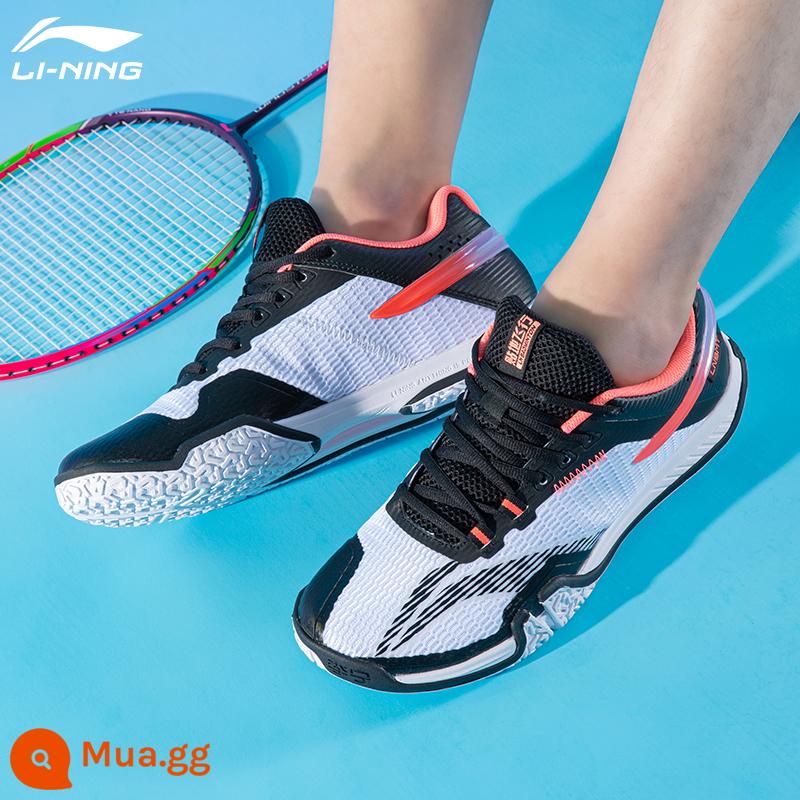 Giày cầu lông Li Ning Thunder Training thoáng khí chống trơn trượt hấp thụ sốc cho nam và nữ Giày thể thao thi đấu chuyên nghiệp - Trắng/đen/bay sát mặt đất