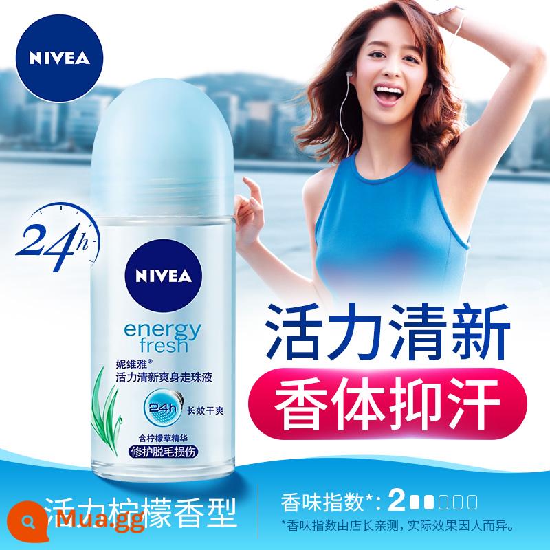 Nước hoa dạng cuộn Nivea lăn khử mùi dành cho nữ lăn nách nam hương thơm lâu nước hoa toàn thân dạng lăn dạng xịt sảng khoái hạt mồ hôi cơ thể hương thơm nhẹ - Sôi động và tươi trẻ (nữ)