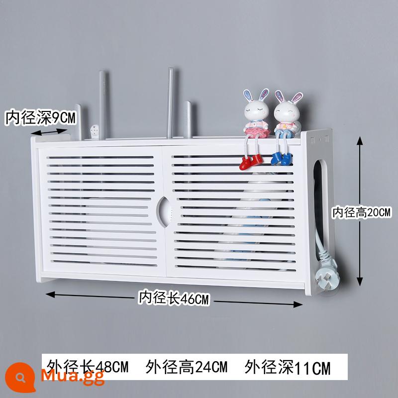 Bộ Định Tuyến Không Dây Hộp Bảo Quản Wifi Treo Tường Vỏ Trang Trí Hộp Máy-Top Hộp Giá Đỡ Đục Lỗ Đèn Mèo Máy Tính Để Bàn - Phiên bản cửa chớp đôi sâu hơn