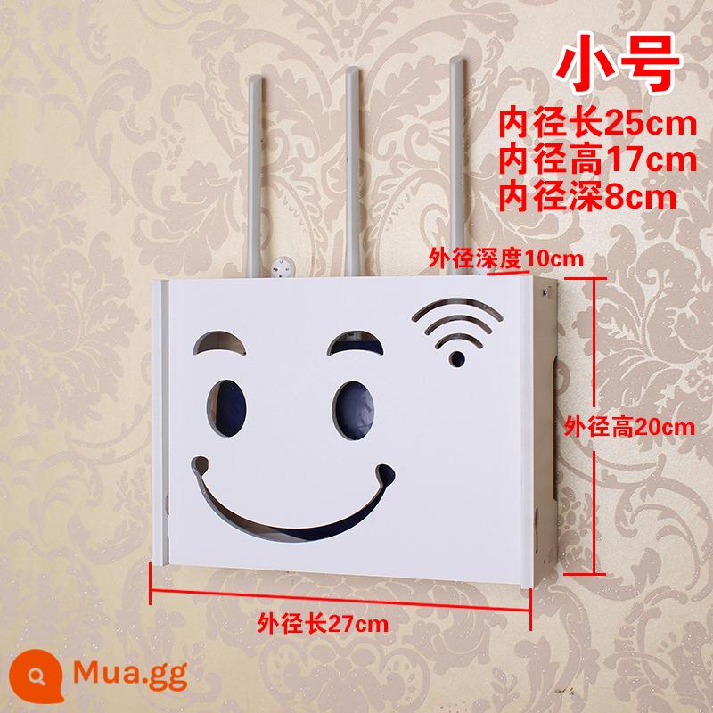 Bộ định tuyến không dây có lỗ hộp lưu trữ WiFi treo tường hộp trung tâm đa phương tiện chặn máy hộp giá đỡ - 303 mặt cười kèn (mất)