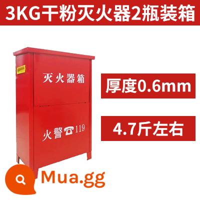 Bình chữa cháy hộp dày 2 gói Bình chữa cháy bột khô 4kg5/8kg hộp rỗng hộp đặc 4 gói - Hộp chữa cháy dày (model 3kg) dày 0,6