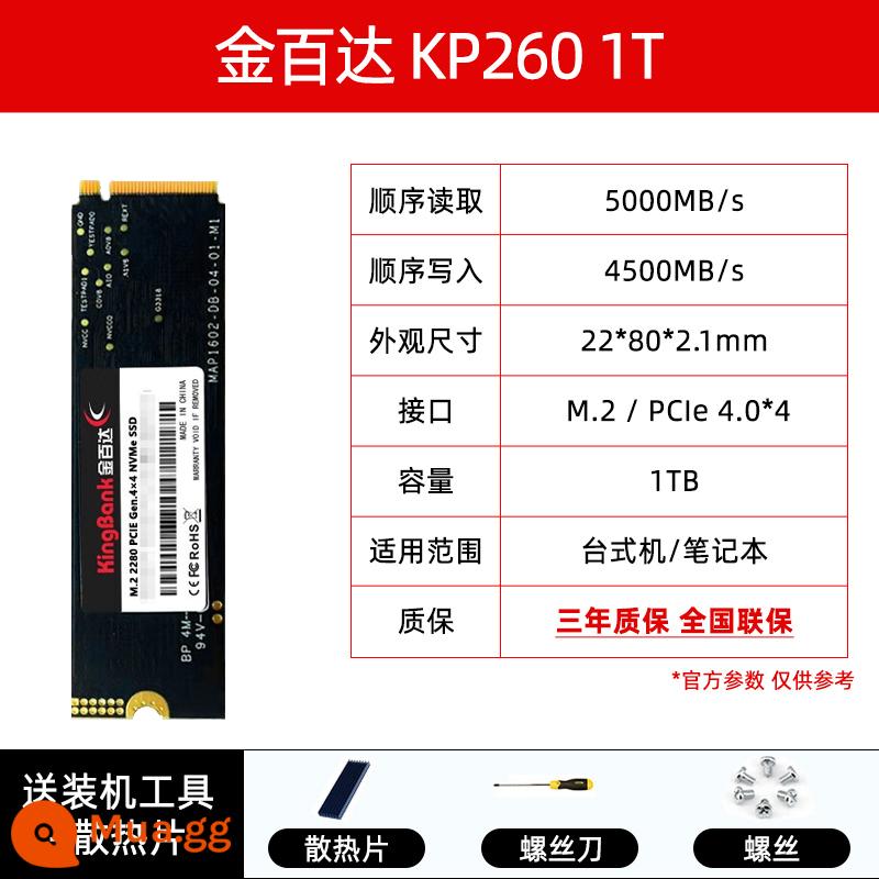 Jinbaida KP260/kp230 512G/1t/2t nvme PCIE4.0 máy tính m.2 ổ cứng thể rắn SSD - Jinbaida KP260 1T