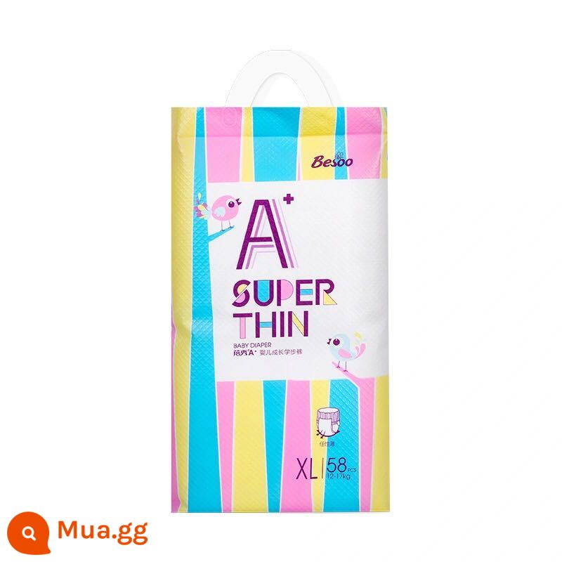 Beixiu A+ tã siêu mỏng chống rò rỉ bên hông tã lớn vòng eo quần không kéo Michael Bear nâng cấp SMLXLXXL - Quần liền XL 58 chiếc