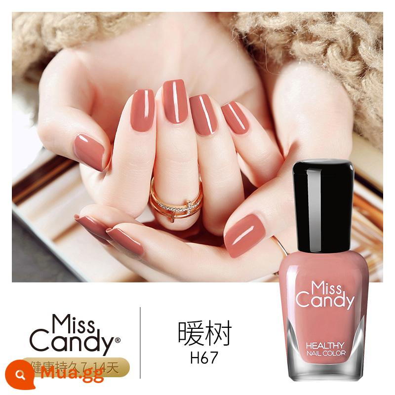 Misscandy sơn móng tay khỏe mạnh 7ml một tuần không khô nhanh màu mùa thu và mùa đông làm trắng lâu trôi sơn móng tay có thể xé được - Cây ấm áp H67.