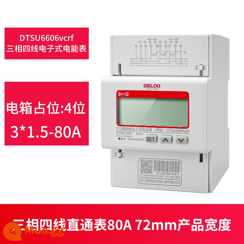 Đồng hồ điện một pha Delixi cho thuê nhà cho thuê nhà ba pha bốn dây 220v đồng hồ đo năng lượng điện điện tử thông minh độ chính xác cao - Đồng hồ đo dòng thẳng 3 pha 1,5-80A loại đường ray dẫn hướng