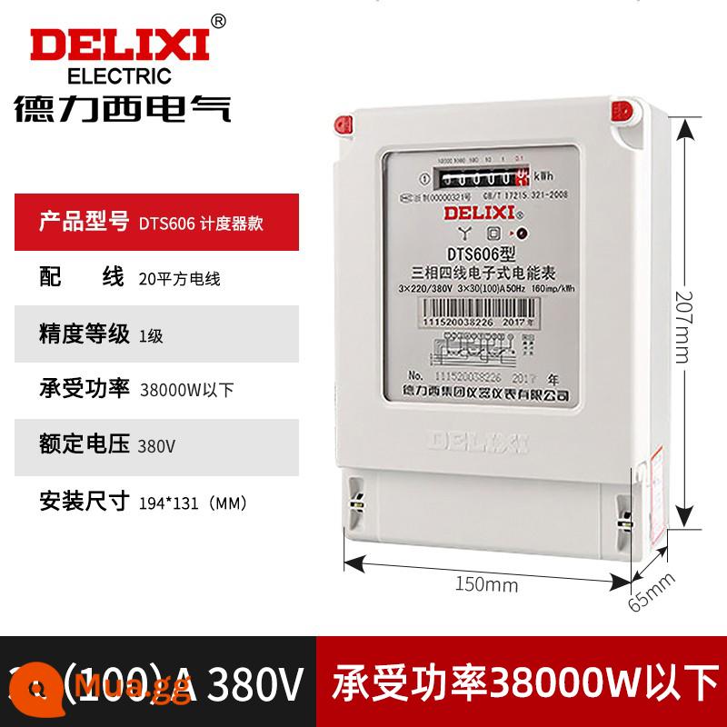 Đồng hồ điện một pha Delixi cho thuê nhà cho thuê nhà ba pha bốn dây 220v đồng hồ đo năng lượng điện điện tử thông minh độ chính xác cao - Công tơ điện ba pha 30 (100) A