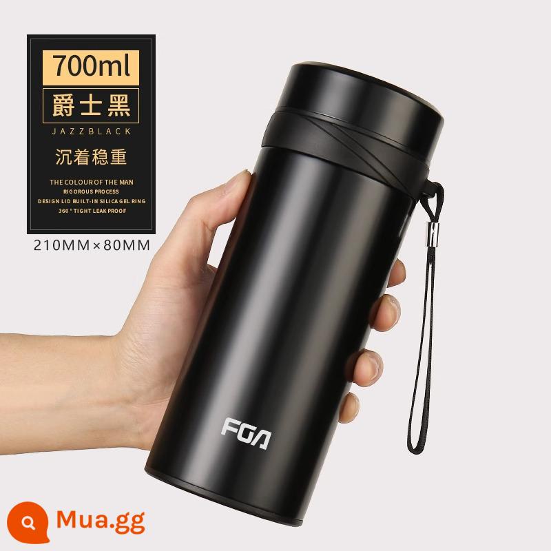 Cốc cách nhiệt Fuguang nam dung tích lớn 1000ml cốc nước inox cao cấp di động pha trà trên ô tô tách trà cốc - 700ml Gentleman Black [Khắc miễn phí]