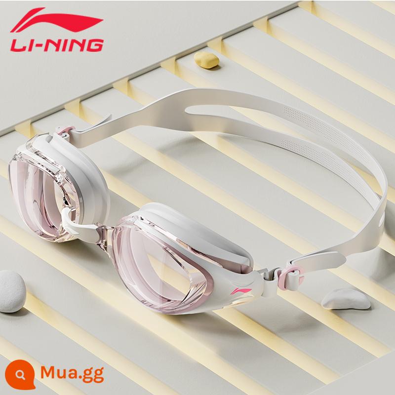 Kính bơi Li Ning độ nét cao chống thấm nước chống sương mù cận thị vành đai đua xe chuyên nghiệp cho nam kính bơi cho nữ bộ mũ bơi - (Phong cách mới 2023) Hồng 293 [Ống kính đơn phẳng]