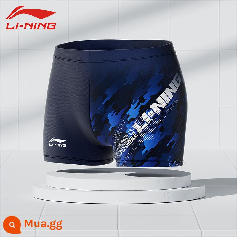 Li Ning Quần Bơi Nam 2023 Mới Áo Tắm Bé Trai Cỡ Lớn Chuyên Nghiệp Chống Xấu Bộ Quần Bơi Suối Nước Nóng Thiết Bị - 845 Blue Flower [Quần Boxer-Phong Cách Mới 2023]