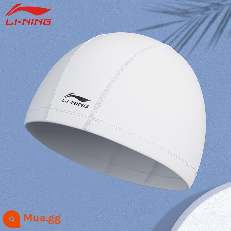 Li Ning vải mũ bơi Plus kích thước lớn chu vi vòng đầu không Lê đầu tóc dài nam nữ người lớn trẻ em mũ chống thấm nước - Mũ vải trắng 151 [mũ vải thoải mái]