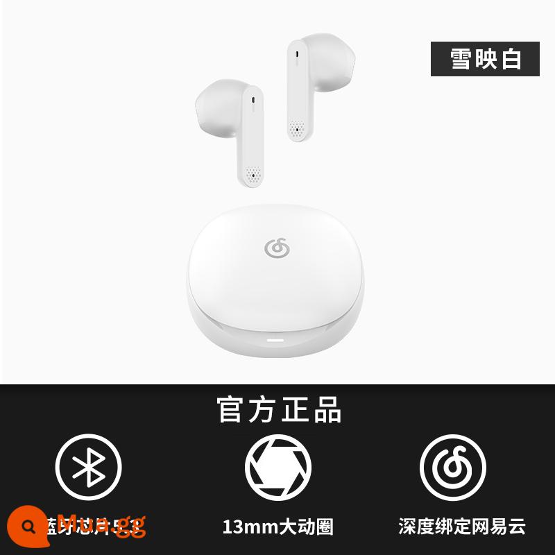 Tai nghe Bluetooth NetEase Newbuds Bluetooth không dây in-ear thể thao giảm tiếng ồn thích hợp cho Huawei Apple chế độ chờ siêu dài - Snow Yingbai [Bluetooth 5.3+13mm cuộn dây động lớn+ràng buộc NetEase Cloud Music]