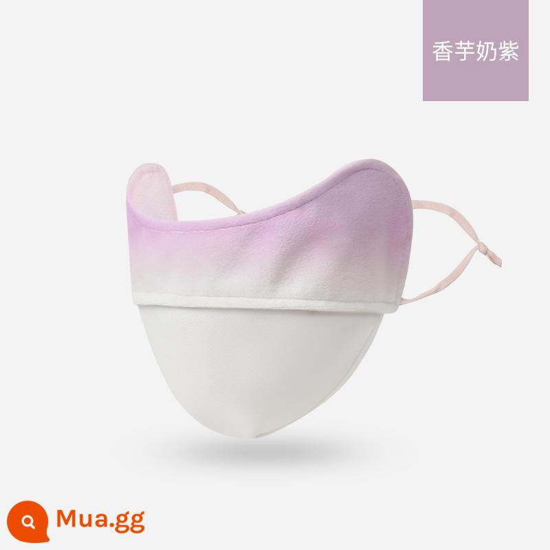 Mặt nạ ấm áp nữ mùa thu và mùa đông dễ thương hai lớp nhung đỏ mặt nạ gradient mặt nạ lạnh mặt nạ cotton chống gió - Sữa khoai môn tím