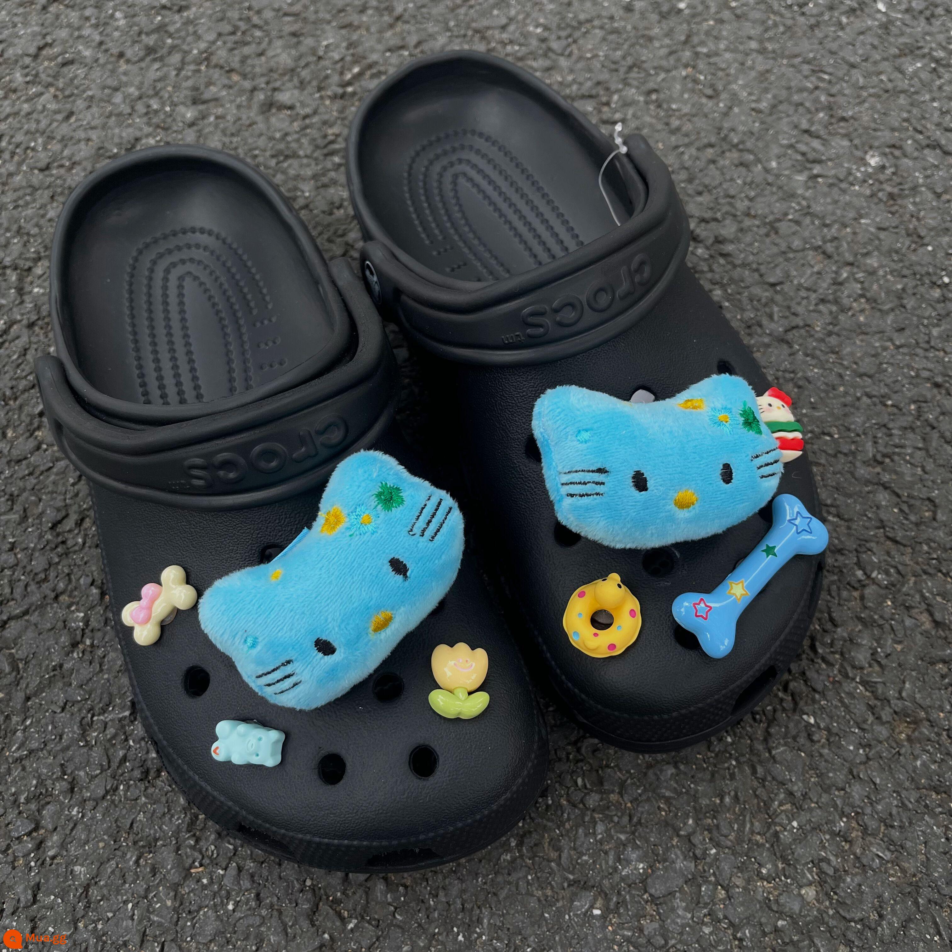 Giày Crocs hoa Hawaii KT mèo phụ kiện lỗ giày khóa CRORS Zhibi ngôi sao giày phụ kiện giày hoa sáng tạo tự làm - Khóa giày KT rơi xuống biển (bộ 8 chiếc) không bao gồm giày