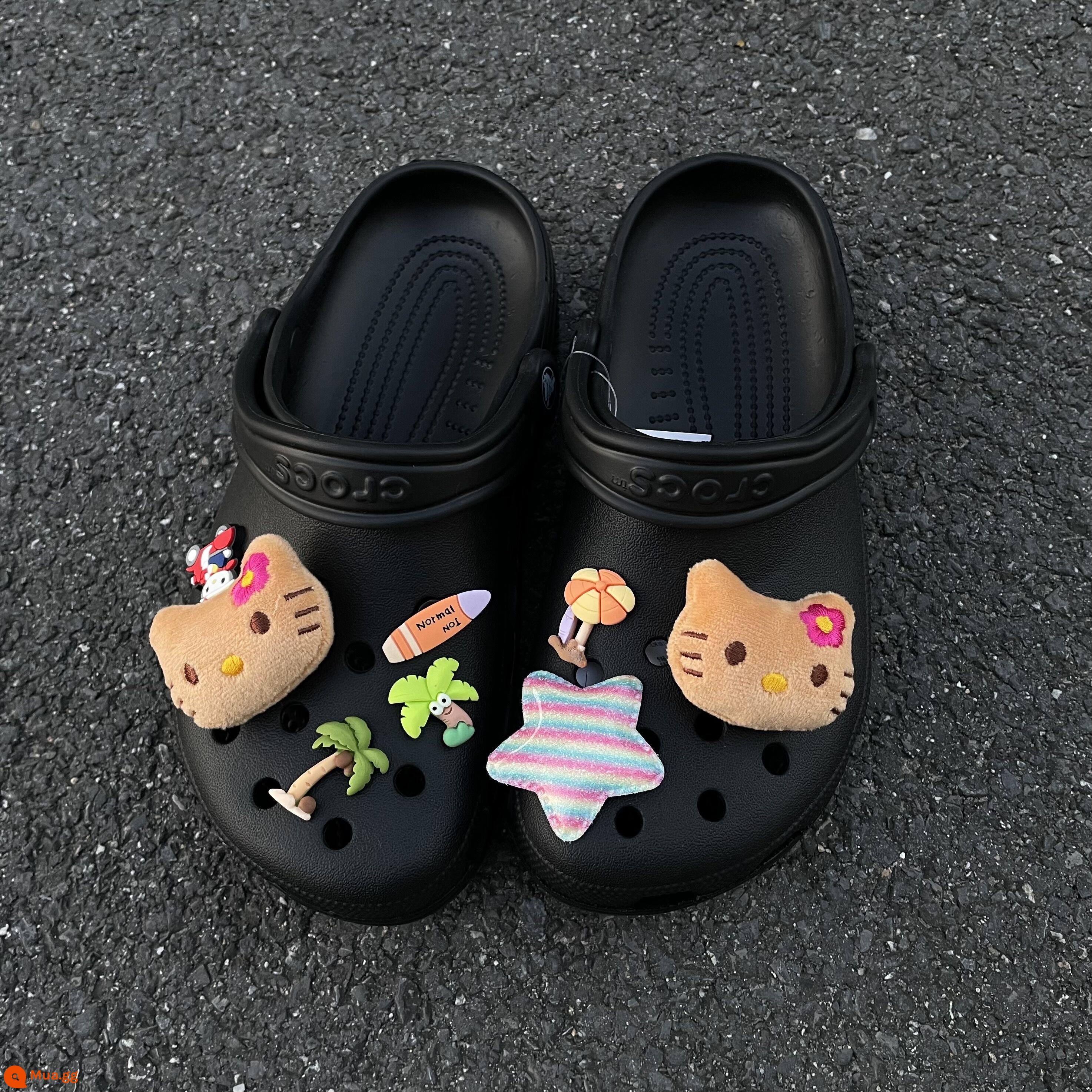 Giày Crocs hoa Hawaii KT mèo phụ kiện lỗ giày khóa CRORS Zhibi ngôi sao giày phụ kiện giày hoa sáng tạo tự làm - Khóa giày Hawaii KT (bộ 8 chiếc) không kèm giày