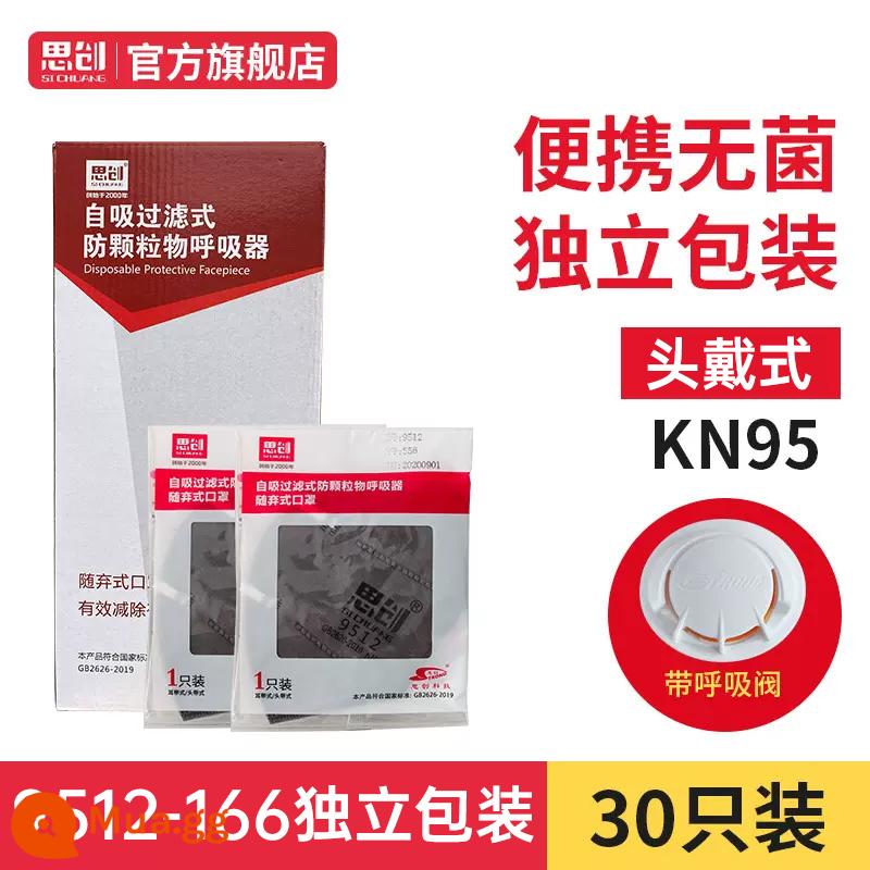 Mặt nạ chìm Kn95 Bụi -Proof, Air -breathability Anti -ple - Xám [KN95 cấp + than hoạt tính] 9512-166 30 cái/hộp loại headband (có van thở)