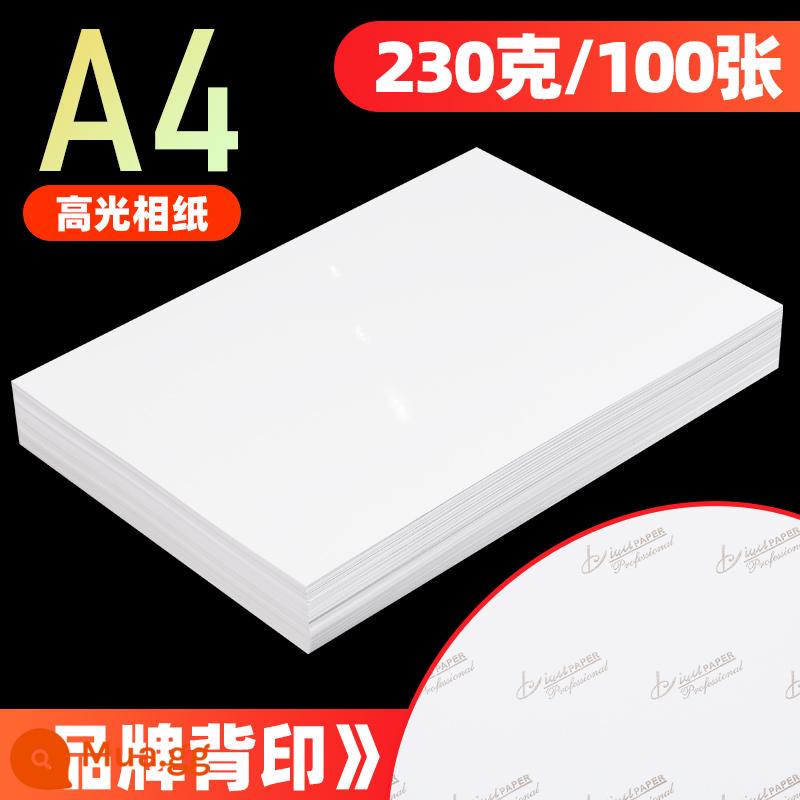 Giấy ảnh Liwu Giấy ảnh 6 inch 180g 230g giấy album gia đình như giấy máy in phun màu chuyên dụng A4 sáu inch 4R5 inch thích hợp cho giấy ảnh HP Canon Epson ánh sáng cao - A4-230g có in mặt sau (100 tờ)