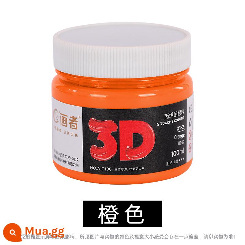 Sơn acrylic chống thấm nước chống nắng không phai trẻ em không độc hại màu trắng đổ đầy đóng hộp kết cấu đơn sắc dụng cụ vẽ sơn hướng dẫn sử dụng sơn tự làm 100ml vàng 300ml dung tích lớn bán buôn - Quả cam