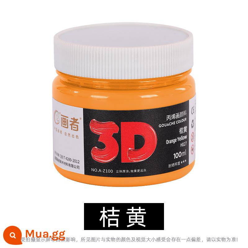 Sơn acrylic chống thấm nước chống nắng không phai trẻ em không độc hại màu trắng đổ đầy đóng hộp kết cấu đơn sắc dụng cụ vẽ sơn hướng dẫn sử dụng sơn tự làm 100ml vàng 300ml dung tích lớn bán buôn - quả cam