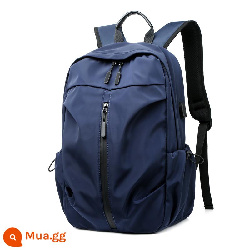 Backpack đơn giản của nam giới Hàn Quốc Máy tính du lịch không thấm nước bình thường - Vải nylon màu xanh 8395 mềm mại khi chạm vào và chống thấm nước