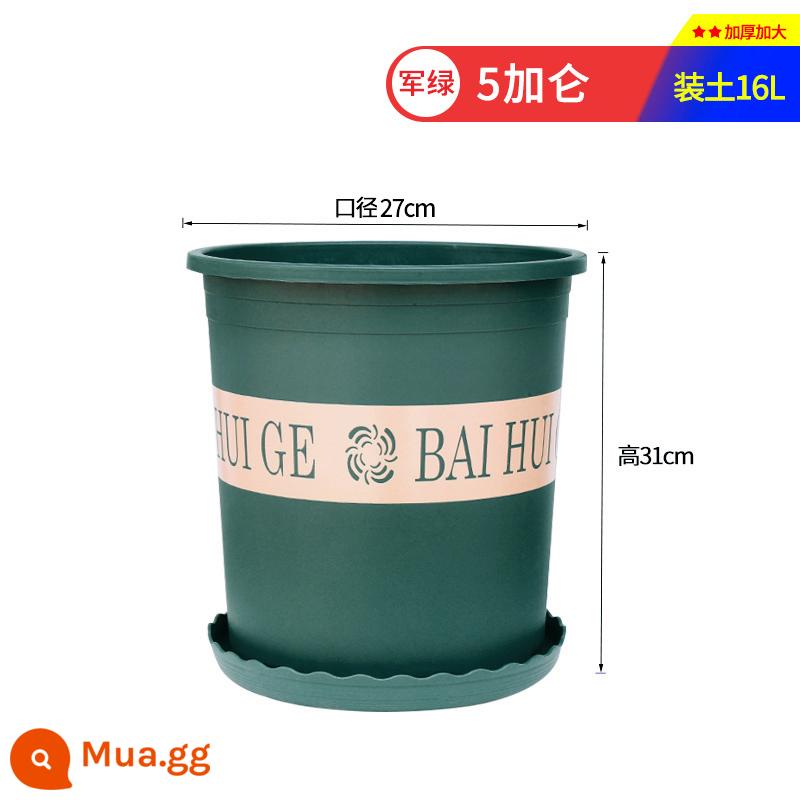 Chậu hoa nhựa hộ gia đình dày gallon nồi giỏ treo phong lan cây cảnh nhỏ thêm đường kính lớn gallon chậu hoa đặc biệt giải phóng mặt bằng - Cao 5 gallon [2 chậu]