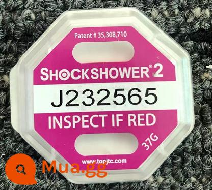 SHOCKSHOWER2 thế hệ nhãn nghiêng chống rung giám sát vận chuyển hậu cần miếng dán cảnh báo tác động chống va chạm - Đỏ Tím (37G+Full English) Phiên bản nội địa