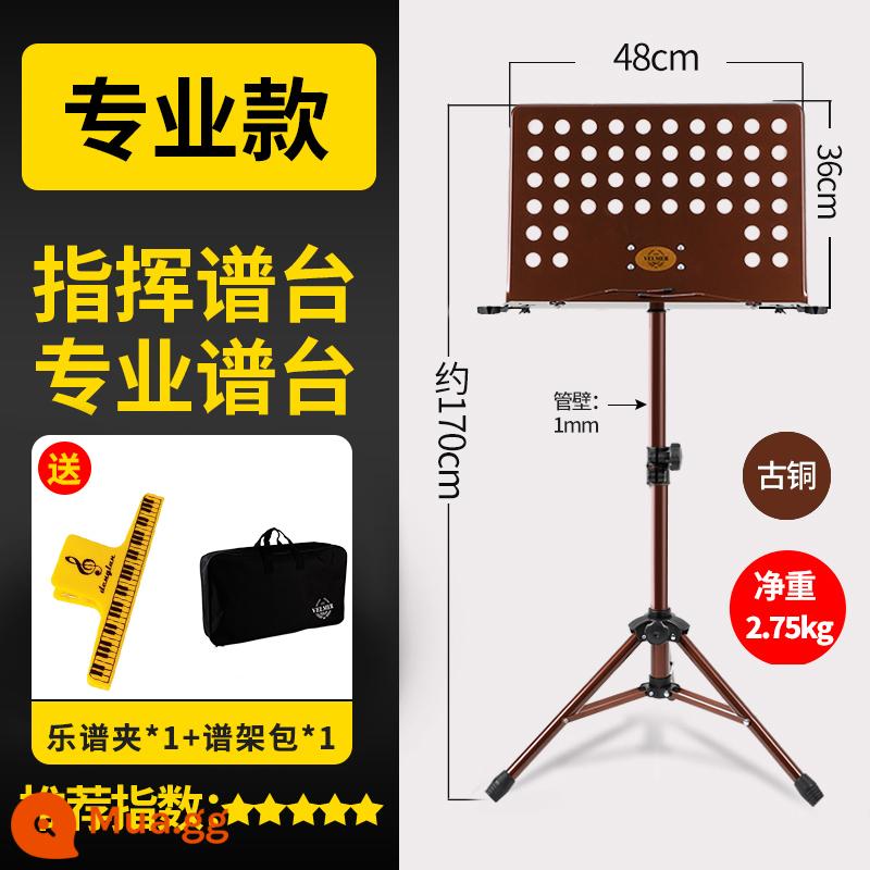 Loch -to -family scock guitar guitar guitar rack trống chuyên nghiệp điểm cong có thể được mang theo quang phổ bài hát gấp và nâng - [Phong cách chuyên nghiệp] Túi đựng nhạc + Đồng (Kèm hộp đựng nhạc)