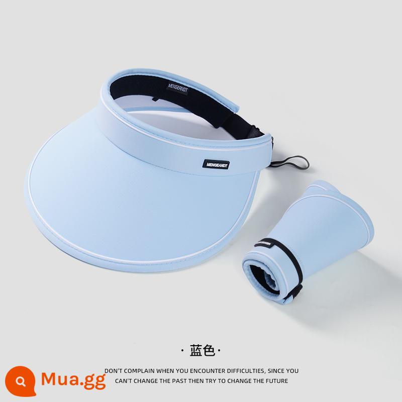 UPF50 + mùa hè mũ lớn vành đi xe đạp chống tia cực tím rỗng trên mũ chống nắng nữ uv tấm che nắng tấm che nắng mũ chống nắng che mặt - Phiên bản nâng cấp có thể gập lại-màu xanh