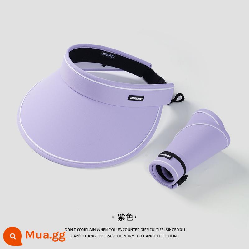 UPF50 + mùa hè mũ lớn vành đi xe đạp chống tia cực tím rỗng trên mũ chống nắng nữ uv tấm che nắng tấm che nắng mũ chống nắng che mặt - Phiên bản nâng cấp có thể gập lại-màu tím