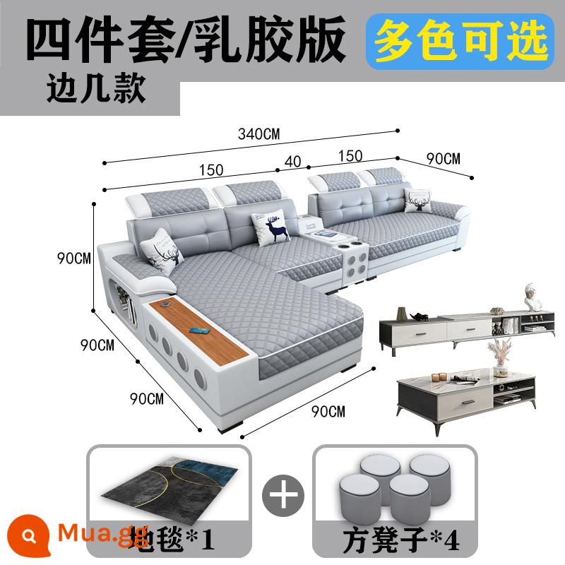 Công nghệ giặt và tháo dỡ cao su không cần giặt mới sofa vải đơn giản hiện đại phòng khách lớn và nhỏ kết hợp nội thất chức năng - Bàn phụ 4 món + bàn cà phê Tủ TV